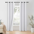 NICETOWN 100% Blackout Window Curtain Panels 90 inch Length for Living Room, Set of 2, Snow White, 42 inches Wide, Thermal Insulated Drapes