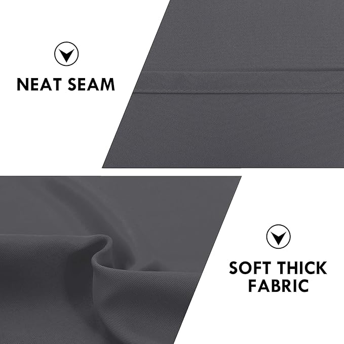 DWCN Blackout Curtains for Bedroom 63 Inch Length 2 Panels Set, Solid Thermal Insulated Energy Saving Rod Pocket Window Treatment Curtains Blackout Drapes (W38 x L63 Inch, Dark Grey)