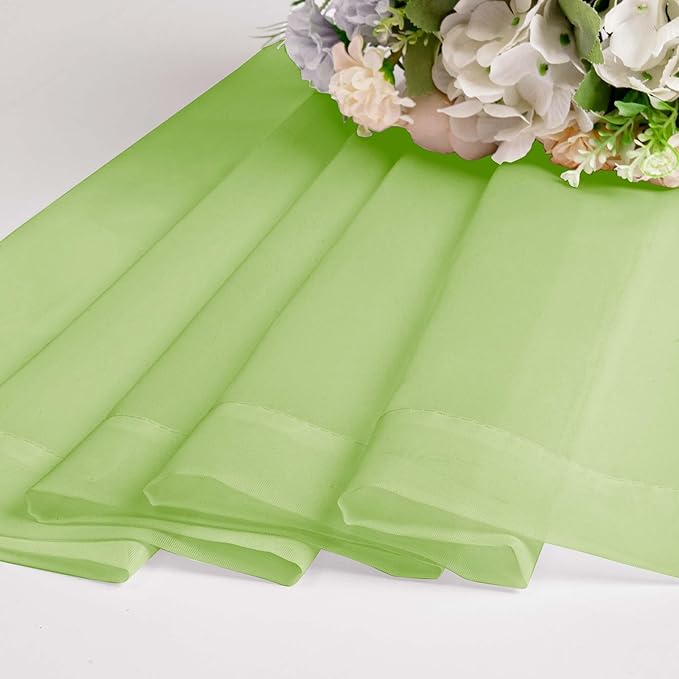 OWENIE Lime Sheer Curtains for Bedroom Living Room 72 Inches Long 2 Panels Set, Modern Light Filtering Sheer Curtain Rod Pocket Clear Drapes for Window Sliding Door, Lime, Each 42 x 72 Inch