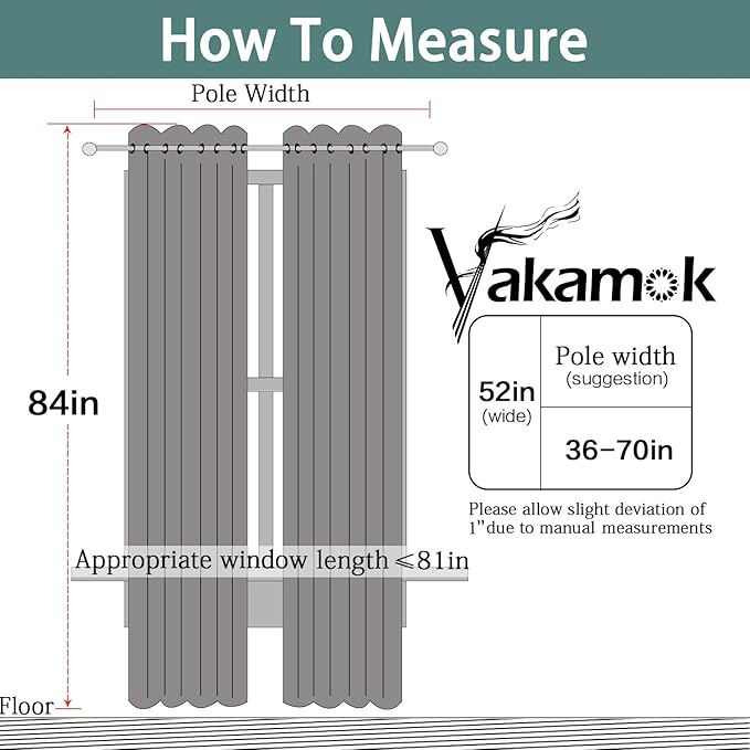 Yakamok Lilac Blackout Curtains 84 Inch Length Room Darkening Thermal Insulated Grommet Window Treatment Drapes Curtain for Bedroom Living Room 52" W x 84" L (Set of 2 Panels,Lavender)