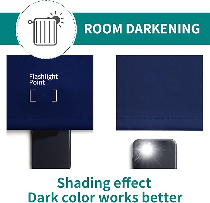 BGment Blackout Curtains for Bedroom - Grommet Thermal Insulated Room Darkening Curtains for Living Room, Set of 2 Panels, Each 55 x 96 Inch, Navy Blue