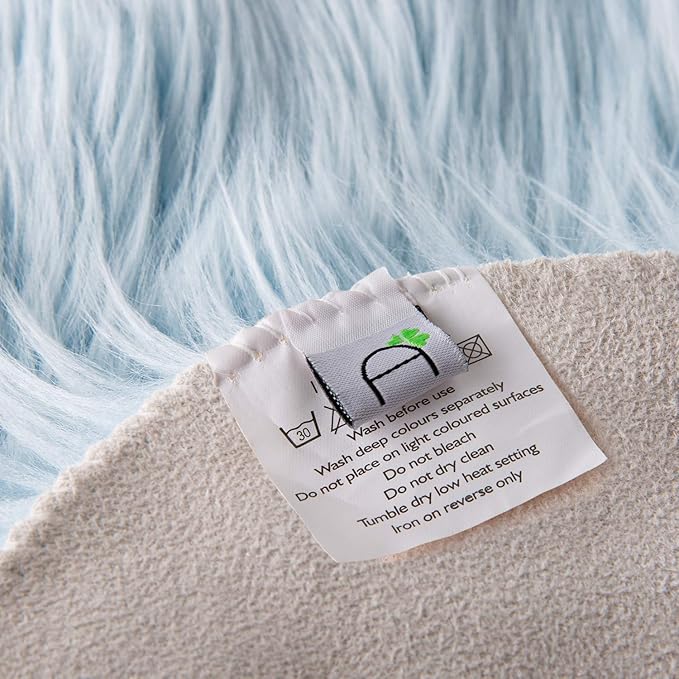 Ashler faux fur rug, Fluffy Shaggy Area Rug Ultra Soft 2 x 3 Feet Sheepskin Fur Rug, Light Blue Fuzzy Rug Machine Washable Shag Rug, Nursery Decor Throw Rugs for Bedroom, kids room, Living Room