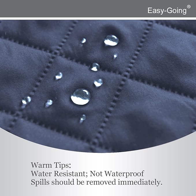 Easy-Going Reversible Oversized Couch Cover for 3 Cushion Couch Sofa Cover for Dogs Water Resistant Furniture Protector Cover with Foam Sticks for Pet (Oversized Sofa, Dark Blue/Ivory)