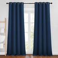 NICETOWN Moroccan Blue Room Darkening Curtains for Living Room, Grommet Thermal Curtains Light & Sound Reducing Window Treatments for Bedroom/Home Family, W46 x L102