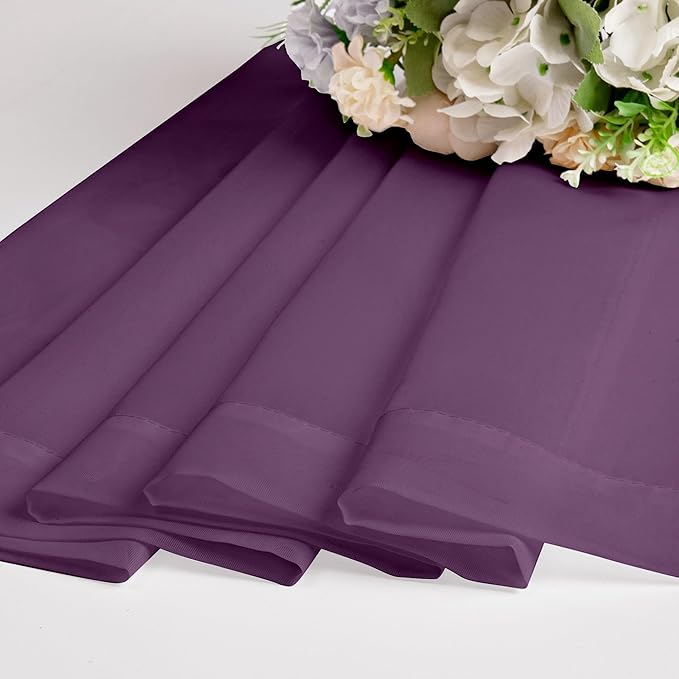 OWENIE Sheer Curtains 96 Inches Long 2 Panels Set, Transparent Light Filtering Plam Purple Sheer Curtain Rod Pocket Clear Drapes for Living Room Bedroom 2Pcs, Each 42 x 72 Inch, Plam