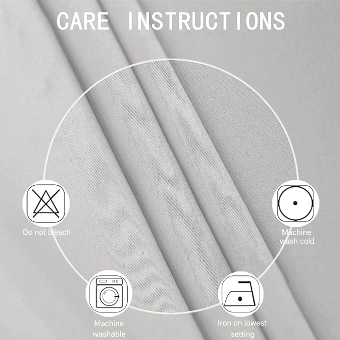 LEMOMO Light Grey Blackout Curtains 38 x 63 Inch Length/Set of 2 Curtain Panels/Thermal Insulated Room Darkening Blackout Curtains for Bedroom