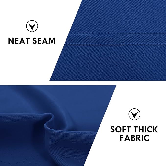 DWCN Blackout Curtains Room Darkening Thermal Insulated Bedroom Curtains Window Curtain Panels, 42 x 54 inches Long, Set of 2 Classic Blue Rod Pocket Drapes