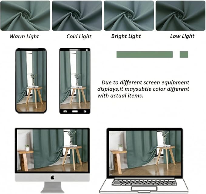 Simplebrand Ava Dark Green Blackout Curtains for Bedroom 96 Inches Long 2 Panels, Solid Thermal Insulated, Energy Saving Nursery Window Treatment Curtains Blackout Drapes, W40 x L96 Inch, Dark Green