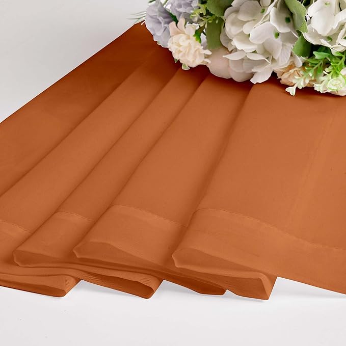 OWENIE Sheer Curtains 54 inches Long for Living Room Bedroom, Rod Pocket Light Filtering Voile Sheers Panels Drapes Small Window Treatments 2 Panels, 42" W x 54" L, Orange
