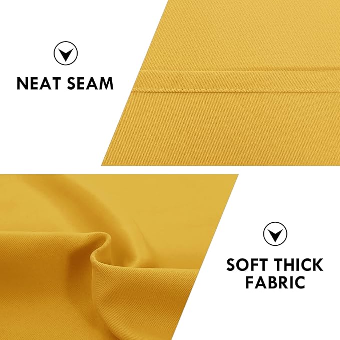DWCN Blackout Curtains Room Darkening Thermal Insulated Bedroom Curtains Window Curtain Panels, 52 x 63 inches Long, Set of 2 Yellow Rod Pocket Drapes