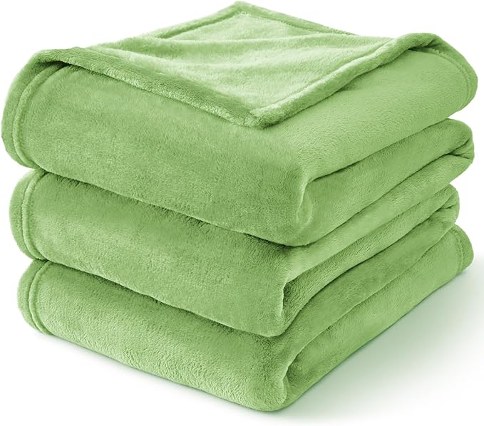 BEDELITE Fleece Blanket Grass Green Throw Blankets for Couch & Bed, Luxury Plush Cozy Fuzzy Blanket 50" x 60", Super Soft Warm Lightweight Throw Blanket for Travel Camping
