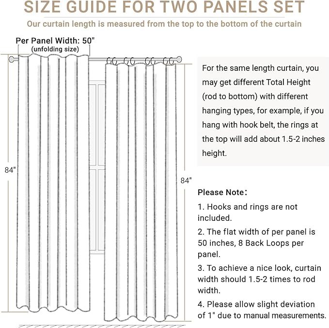 100% Blackout Shield Linen Blackout Curtains for Bedroom 102 Inches Long, Back Tab/Rod Pocket Living Room Drapes, Thermal Insulated Blackout Curtains 2 Panels Set, 50" W x 102" L, Burnt Orange