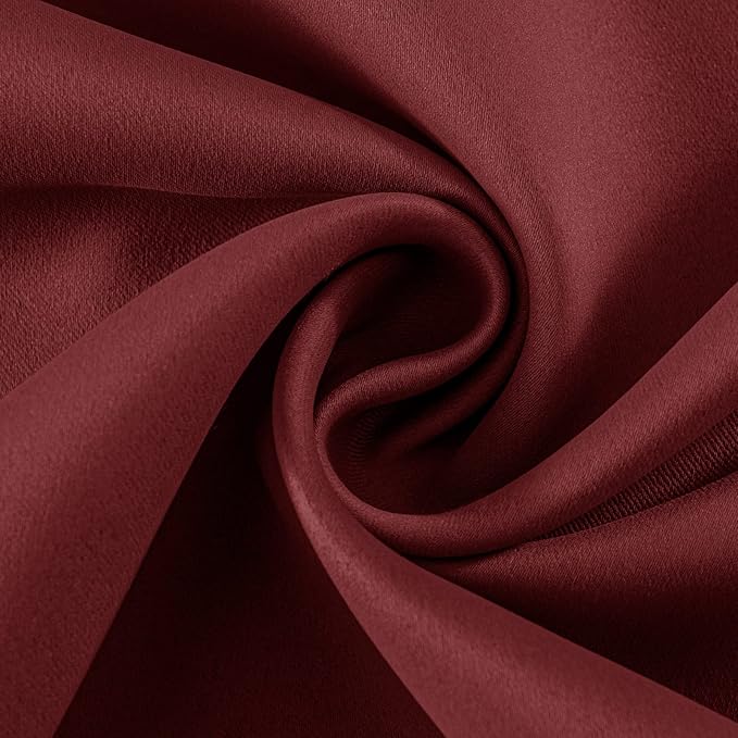 Joydeco Blackout Curtains 84 Inch Length 2 Panels Set, Thermal Insulated Long Curtains 2 Burg, Room Darkening Grommet Drapes for Living Room Bedroom Window (W52 x L84 Inch, Burgundy Red)