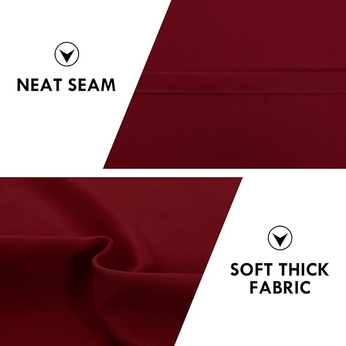 DWCN Christmas Blackout Curtains Room Darkening Thermal Insulated Bedroom Curtains Window Curtain Panels, 38 x 84 inches Long, Set of 2 Burgundy Rod Pocket Drapes