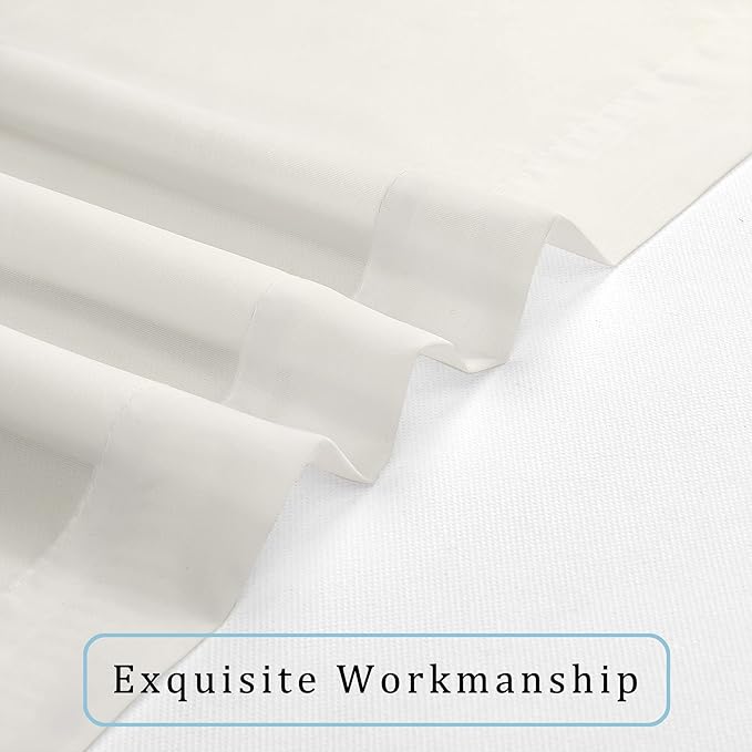 OWENIE Sheer Curtains 108" inches Long, 2 Panels Sheer Curtain Set, Rod Pocket Voile Drapes for Living Room, Airy Soft-Touching Drapes, 2pcs, Each 42" W x 108" L, Ivory