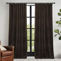 RYB HOME Brown Velvet Curtains 63 inches with Hook Belt, Soft Fabric Room Darkening Thermal Insulated Luxurious Home Decor Curtains for Living Room Bedroom, W 42" x L 63", 2 Panels Set