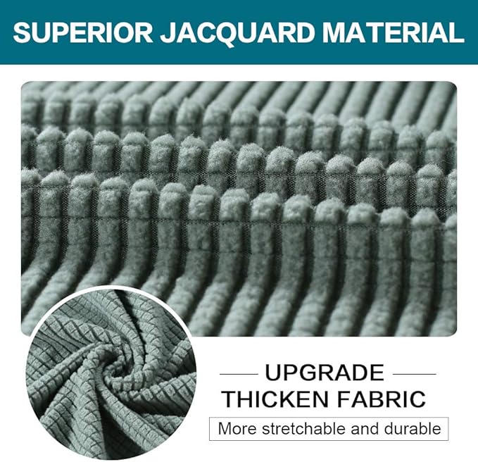 Turquoize 4 Piece Sofa Covers for 3 Cushion Couch Sofa Slipcover Soft Couch Cover for Dogs-Washable Sofa Furniture Covers with 3 Individual Cushion Covers,Jacquard Fabric (3 Cushion Sofa, Dark Cyan)