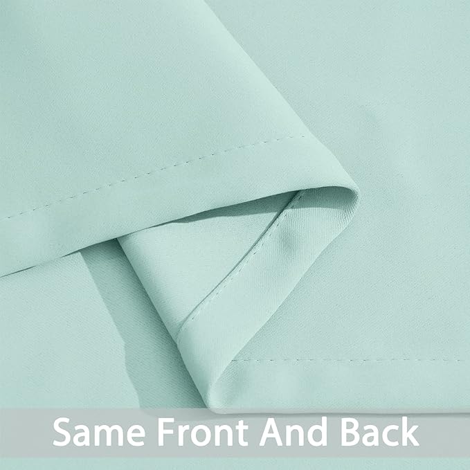 Yakamok Blackout Curtains Room Darkening Thermal Insulated Window Panels,Solid Grommet Top Drapes for Bedroom/Living Room(70Wx84L, Aqua, 2 Panels)