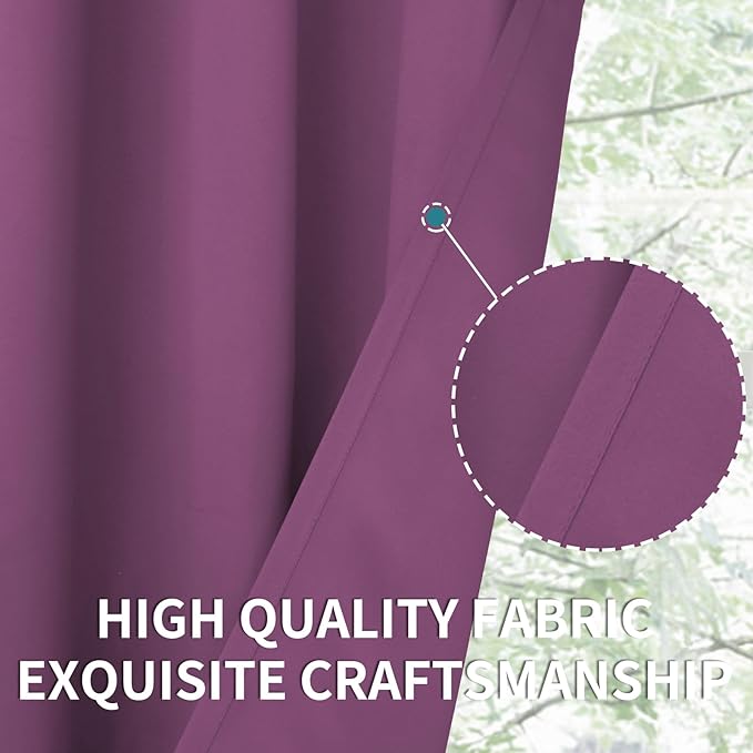 BGment Room Darkening Curtains 84 Inches Long - Grommet Thermal Insulated Drapes Window Treatment Curtains for Bedroom, 2 Panels, 42 x 84 Inch, Eggplant Purple