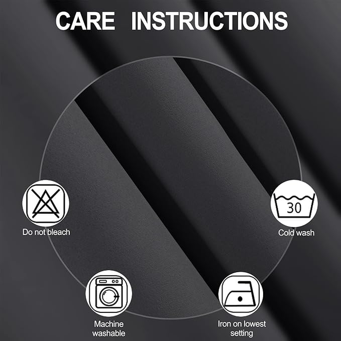 LEMOMO Dark Grey Thermal Blackout Curtains/52 x 72 Inch/Set of 2 Panels Room Darkening Curtains for Bedroom