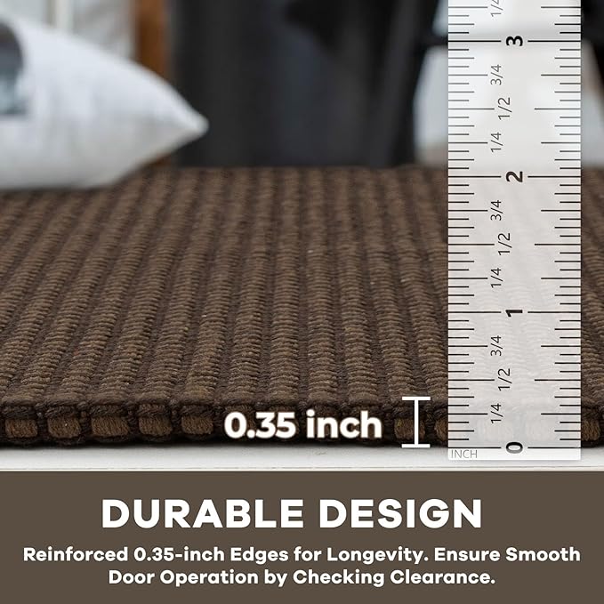 KOZYFLY Runners for Hallways 2x5 ft Washable Kitchen Runner Non Slip Rubber Backed Hall Runners Cotton Entryway Runner Rugs Floor Carpet for Indoor Backdoor Bedroom Kitchen, Reddish Brown/Coffee