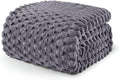 Exclusivo Mezcla Fleece Queen Blanket for Bed, Extra Large Fuzzy Dark Grey Bed Blankets, Soft Cozy Plush Sofa Throws for All Seasons, 90x90 Inches