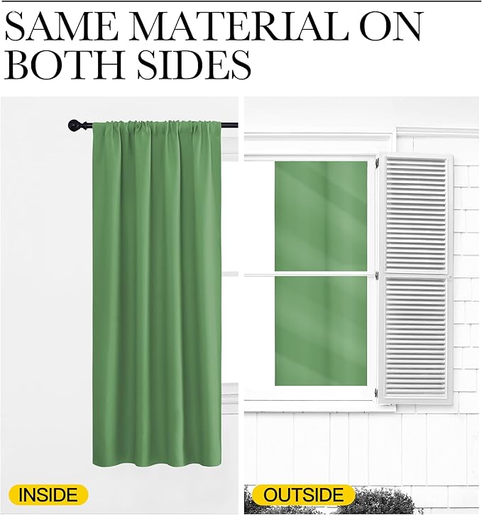 NICETOWN RV Blackout Curtains for Camper Windows, Froest Green, 29" Wide by 40" Long, 2 PCs, Short Blackout Curtains & Drapes, Thermal Insulated Blackout Curtain Panels for Kids Room, Play Room