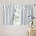 RYB HOME White 100% Blackout Curtains, Short Thermal Insulated Heat & UV Blocking Total Room Darkening Privacy Drapes for Small Window, Width 52 by Length 36, White, 2 Panels
