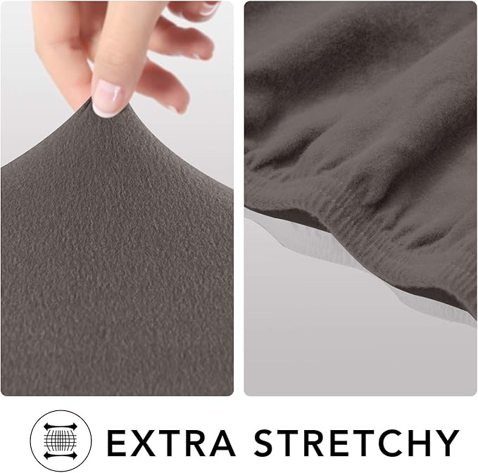 PureFit Super Stretch Chair Sofa Slipcover – Spandex Non Slip Soft Couch Sofa Cover, Washable Furniture Protector with Non Skid Foam and Elastic Bottom for Kids, Pets （Chair, Taupe）