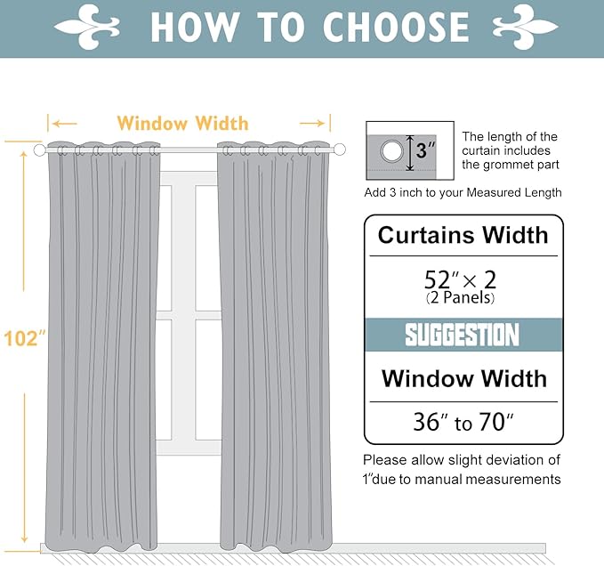 ChrisDowa 100% Blackout Curtains 102 inch Long for Bedroom with Black Liner, 2 Thick Layers Total Blackout Thermal Insulated Grommet Window Curtains 2 Panels Set (Aqua, 52 x 102 Inch)