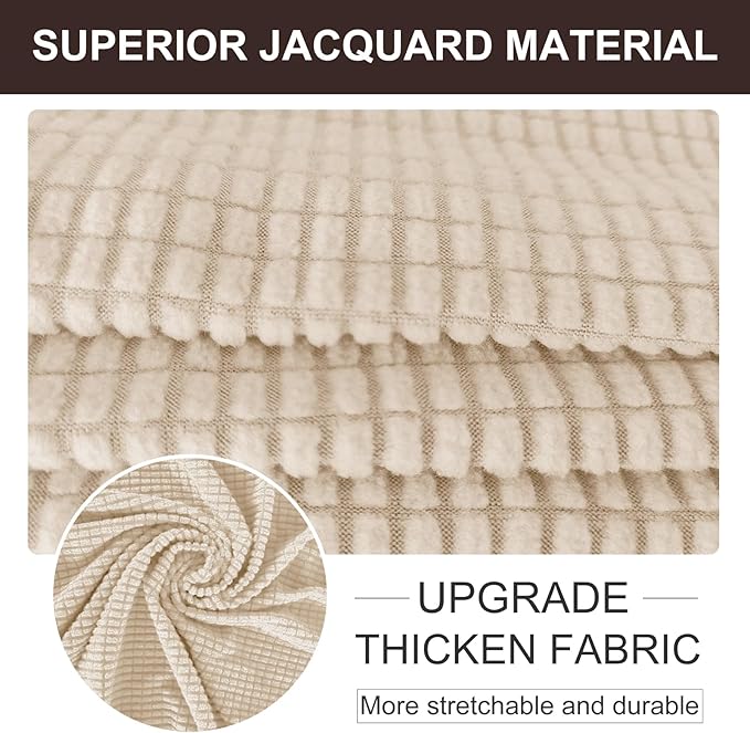 U-NICE HOME Stretch Couch Cover Sofa Cover Washable Sofa Slipcover Furniture Protector for 3 Cushion Couch Sofa Pet Friendly(Sofa, Beige)