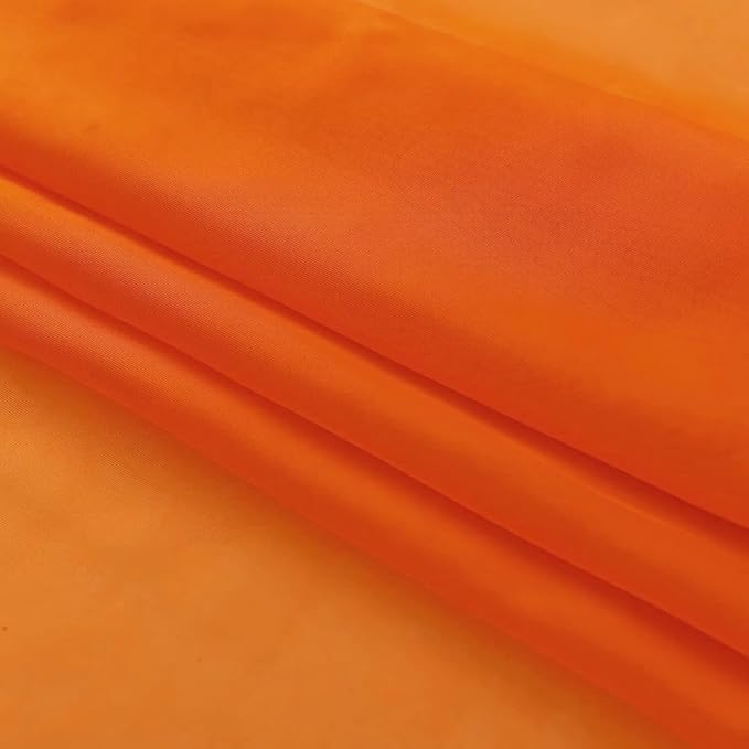 SpaceDresser Orange Sheer Curtains 4 Panels Rod Pocket Semi-Sheer Curtain 45 Inches Long Light Filtering Voile Window Drapes for Bedroom Living Room Kitchen, Each 52W x 45L