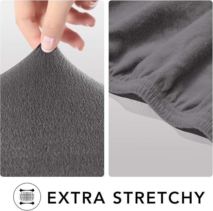 PureFit Super Stretch Sofa Slipcover – Spandex Non Slip Soft Couch Sofa Cover, Washable Furniture Protector with Non Skid Foam and Elastic Bottom for Kids, Pets （Sofa, Light Gray）