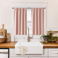 RYB HOME 100% Blackout Short Curtains for Small Window, Thermal Insulated Total Room Darkening Noise Reducing Curtains for Basement Bathroom Basement, 29 inches Wide by 45 inches Long, Peach Pink