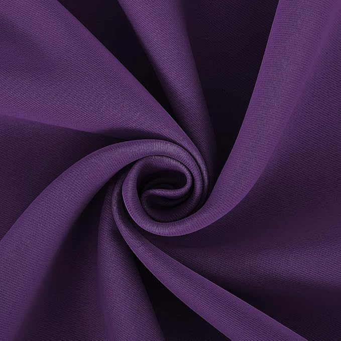 NICETOWN Royal Purple Blackout Curtain Panels 48 inch Long Set of 2 for Bedroom, Thermal Insulated Grommet Top Light Blocking Draperies and Drapes for Basement (W34)