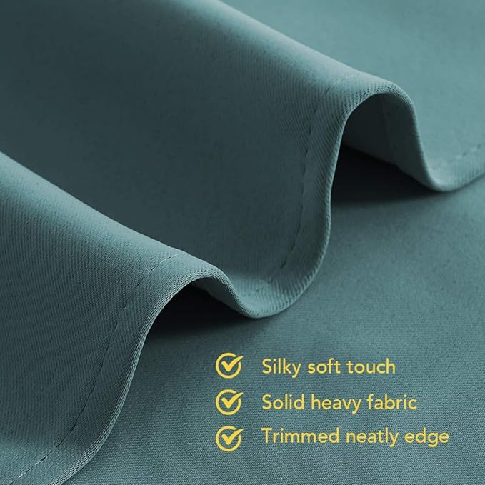 NICETOWN Blackout Curtain Panels for Bedroom, 2 Panels, Sea Teal, W42 x L40-inch, Thermal Insulated Grommet Top Blackout Draperies and Drapes for Basement