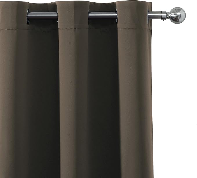 LEMOMO Chocolate Brown Blackout Curtains 40 x 63 Inch Length/Set of 2 Curtain Panels/Thermal Insulated Room Darkening Blackout Curtains for Bedroom