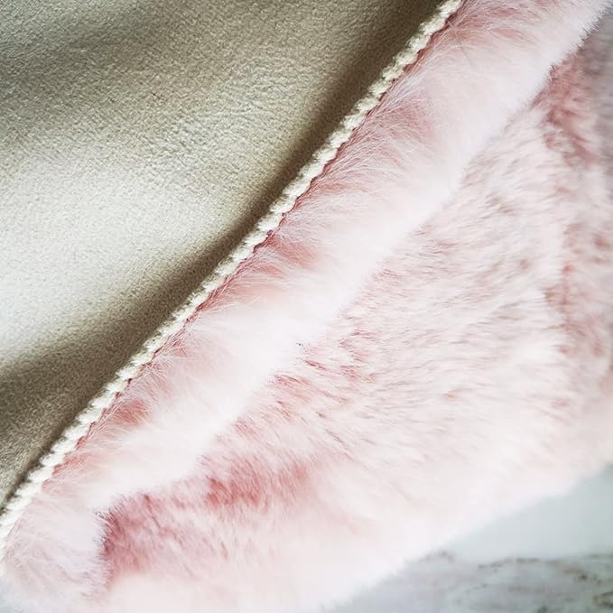 Ghouse Ultra Soft Faux Rabbit Fur Rug 2x3, Machine Washable Area Rugs for Bedroom Fluffy Rugs for Living Room, no-Shedding Carpet Sheepskin Rug Pink