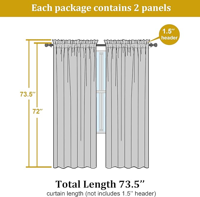 OWENIE Hot Pink Sheer Curtains for Bedroom Living Room 72 Inches Long 2 Panels Set, Modern Light Filtering Sheer Curtain Rod Pocket Clear Drapes for Window Sliding Door, Hot Pink, Each 42 x 72 Inch