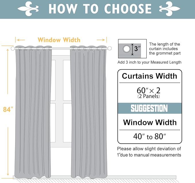 ChrisDowa 100% Blackout Curtains 84 inch Long for Bedroom with Black Liner, Extra Wide 2 Thick Layers Total Blackout Thermal Insulated Grommet Window Curtains 2 Panels Set (Light Beige, 60 x 84 Inch)