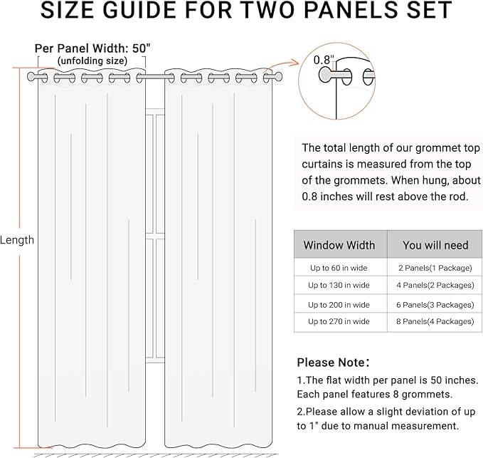 100% Blackout Shield Linen Blackout Curtains for Bedroom, Oatmeal Grommet Curtains for Living Room, Thermal Insulated Room Darkening Drapes for Nursery, Boho Home Decor, 50" W x 90" L, 2 Panels