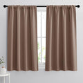 RYB HOME Extra Wide Blackout Curtains for Bedroom Living Room 63 inches Long, Thermal Insulated Privacy Drapes for Nursery Home Theater Dining Room, Width 62 by Length 63, Mocha, 2 Panels