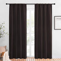 NICETOWN Blackout Curtains for Living Curtains, Toffee Brown, 1 Pair, 34-inch W x 84-inch L, Home Decorations Thermal Insulated Solid Pole Top Blackout Drapes for Living Room