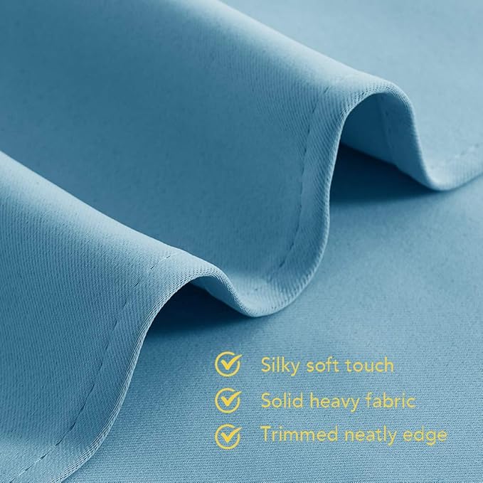 NICETOWN Blackout Curtain Panels for Bedroom, 2 Panels, W70 x L95-inch, Teal Blue, Thermal Insulated Grommet Top Blackout Draperies and Drapes for Basement