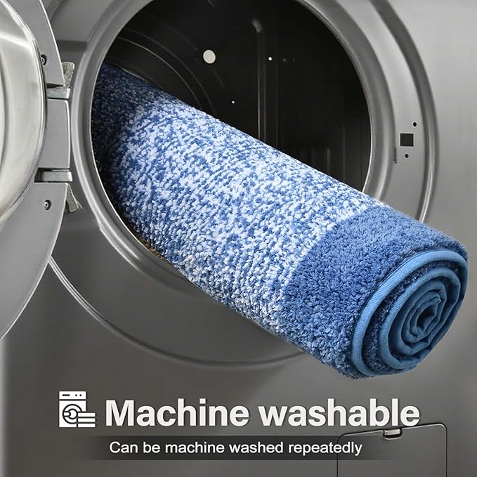 60x24 Long Bathroom Rugs Washable Non Slip, Blue Bath Mat for Bathroom Floor Tub, Soft Absorbent Quick Dry Mats for Shower,Bathtub,Home Decor