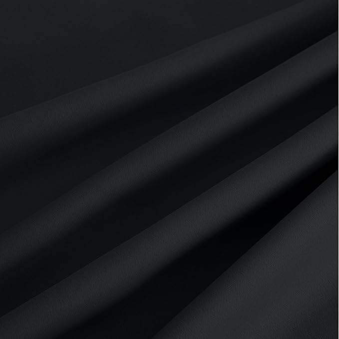 NICETOWN Room Darkening Draperies Curtains Panels, 2 Panels Black W52 x L108