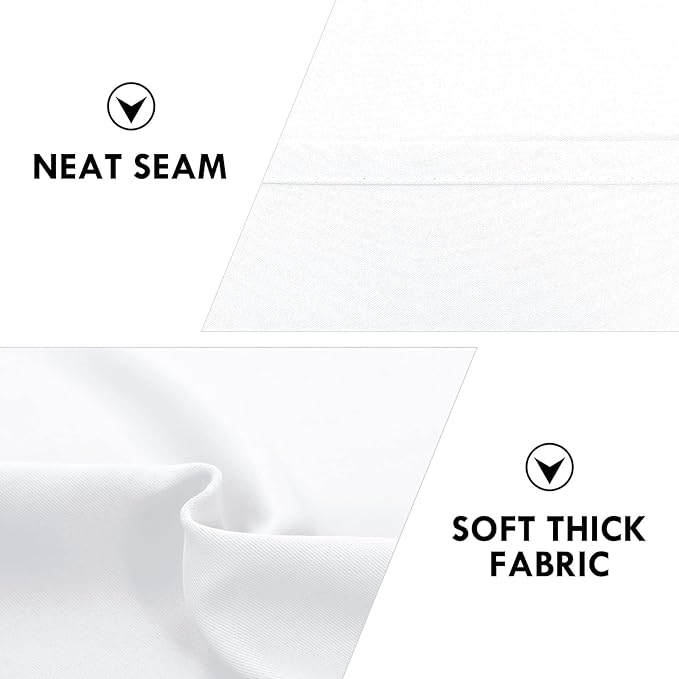 DWCN White Curtains for Living Room Thermal Insulated, 50% Light Blocking Curtains for Bedroom, Dining Room Window, W 70x L 72 Inch, Set of 2 Rod Pocket Curtain Panels