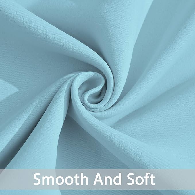 Yakamok Blackout Curtains for Bedroom,Thermal Insulated Grommet Top Drapes for Living Room,Sky Blue,52x84 Inch, 2 Panels