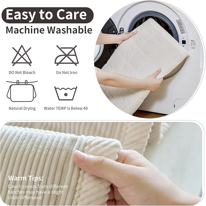 Couch Covers for Dogs Washable, Non Slip Couch Covers for Loveseat Sofa Pet Friendly, Soft Fuzzy Sofa Covers for Pet, Dog Couch Cover Furniture Protector(1PC,Beige White,27.6"x94.5")