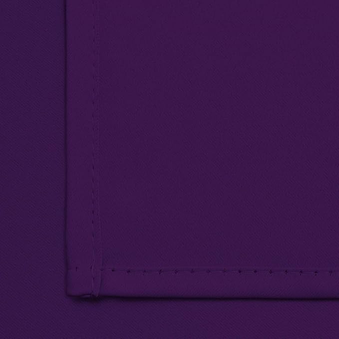 Yakamok Light Blocking Window Blackout Curtains Thermal Insulated Room Darkening Drapes for Bedroom,Solid Grommet Top Window Panels, 52x45 Inch, Purple, One Pair